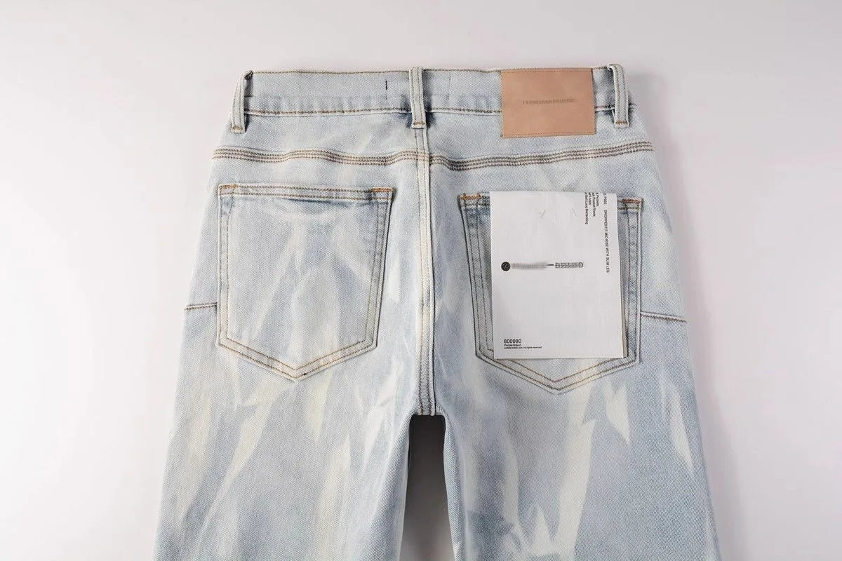 Spring and Autumn Fashion Trend Printed Straight-Leg Stretch Sports Jeans Men's Casual Slim Fit Comfortable High Quality Pants